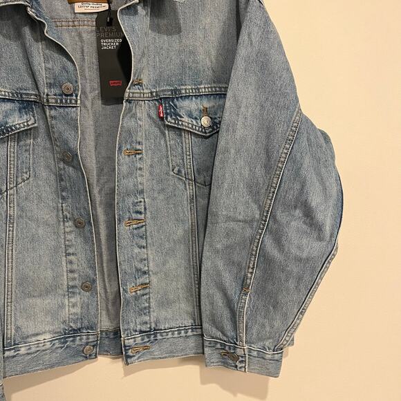 Levi's Jean Jacket 100% Cotton Denim Oversized Trucker Jacket Mens Large NWT - Picture 4 of 5